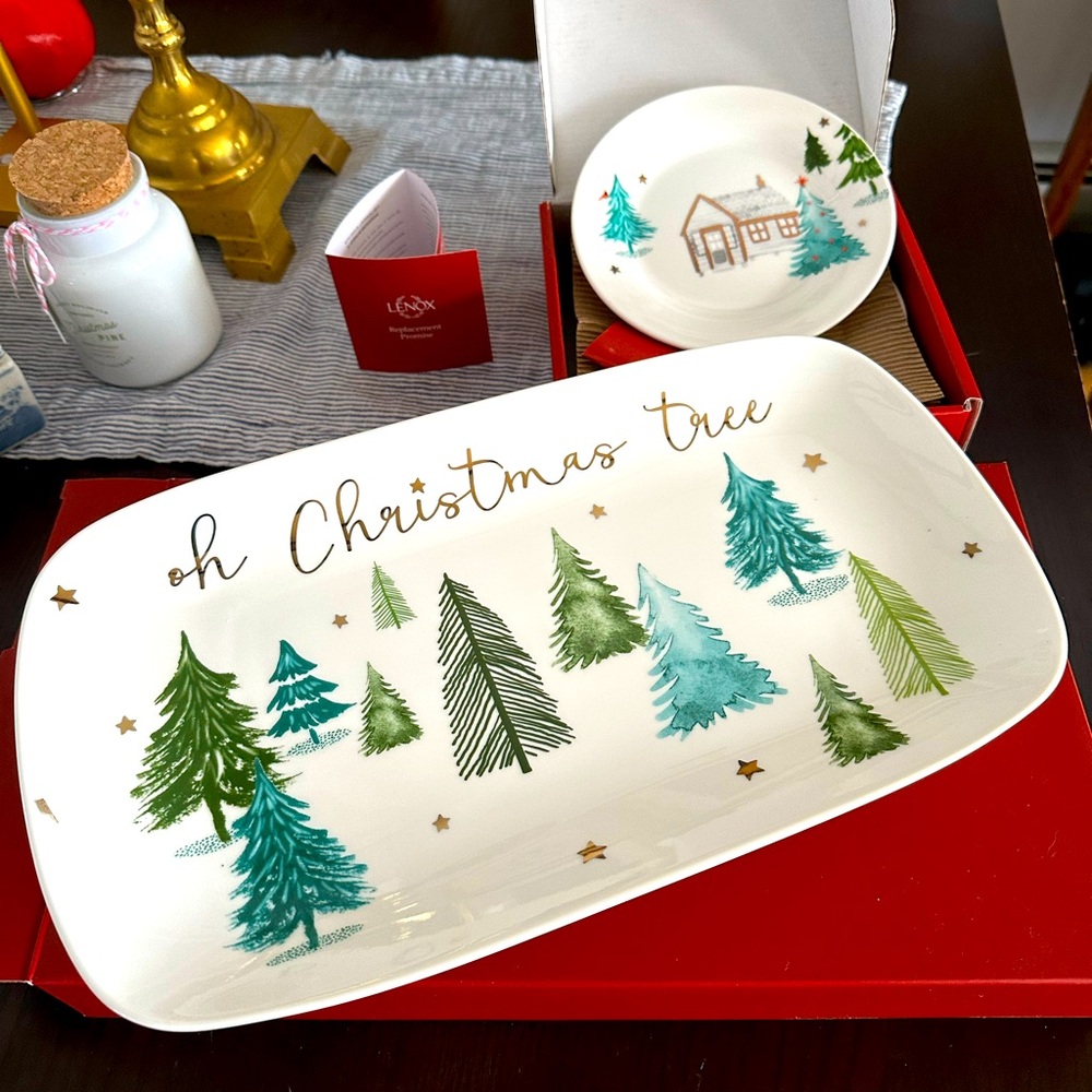 Lenox Christmas Platter and set of 4 plates